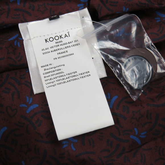 KOOKAI Paris Jacket Coat Peacoat US 6 Wool Blend - Picture 6 of 8